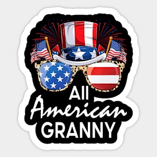 All American Granny 4th of July USA America Flag Sunglasses Sticker